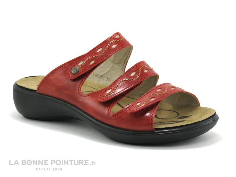 Achat chaussures Romika Femme Mule, vente Romika IBIZA 66 Red - Mule confort 3 velcros