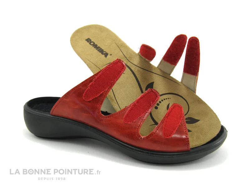 Achat chaussures Romika Femme Mule, vente Romika IBIZA 66 Red - Mule confort 3 velcros