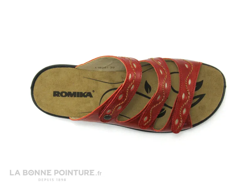 Achat chaussures Romika Femme Mule, vente Romika IBIZA 66 Red - Mule confort 3 velcros