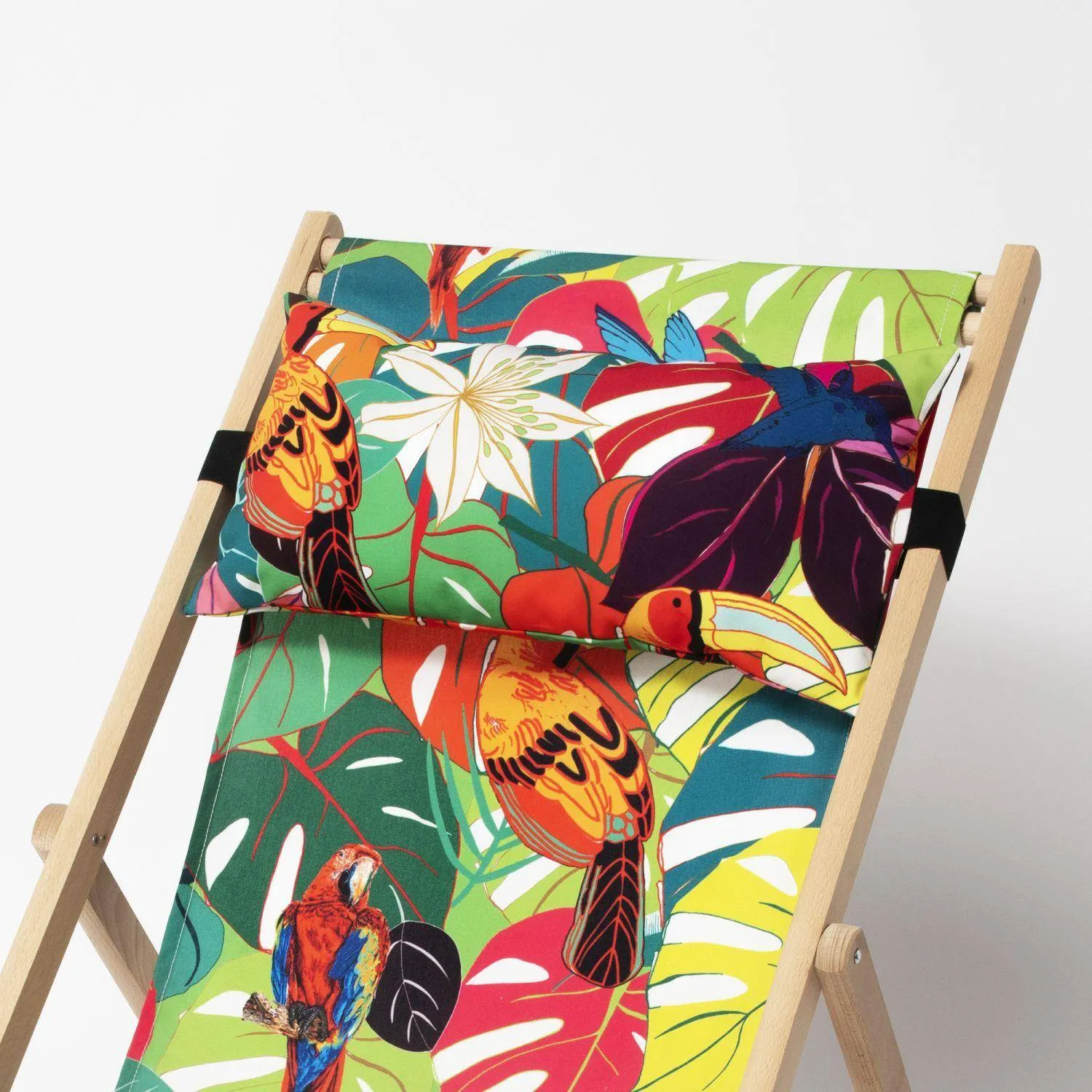 Appuie-têtes en toile motif toucan pour Chilienne - ZéphyrAndCo