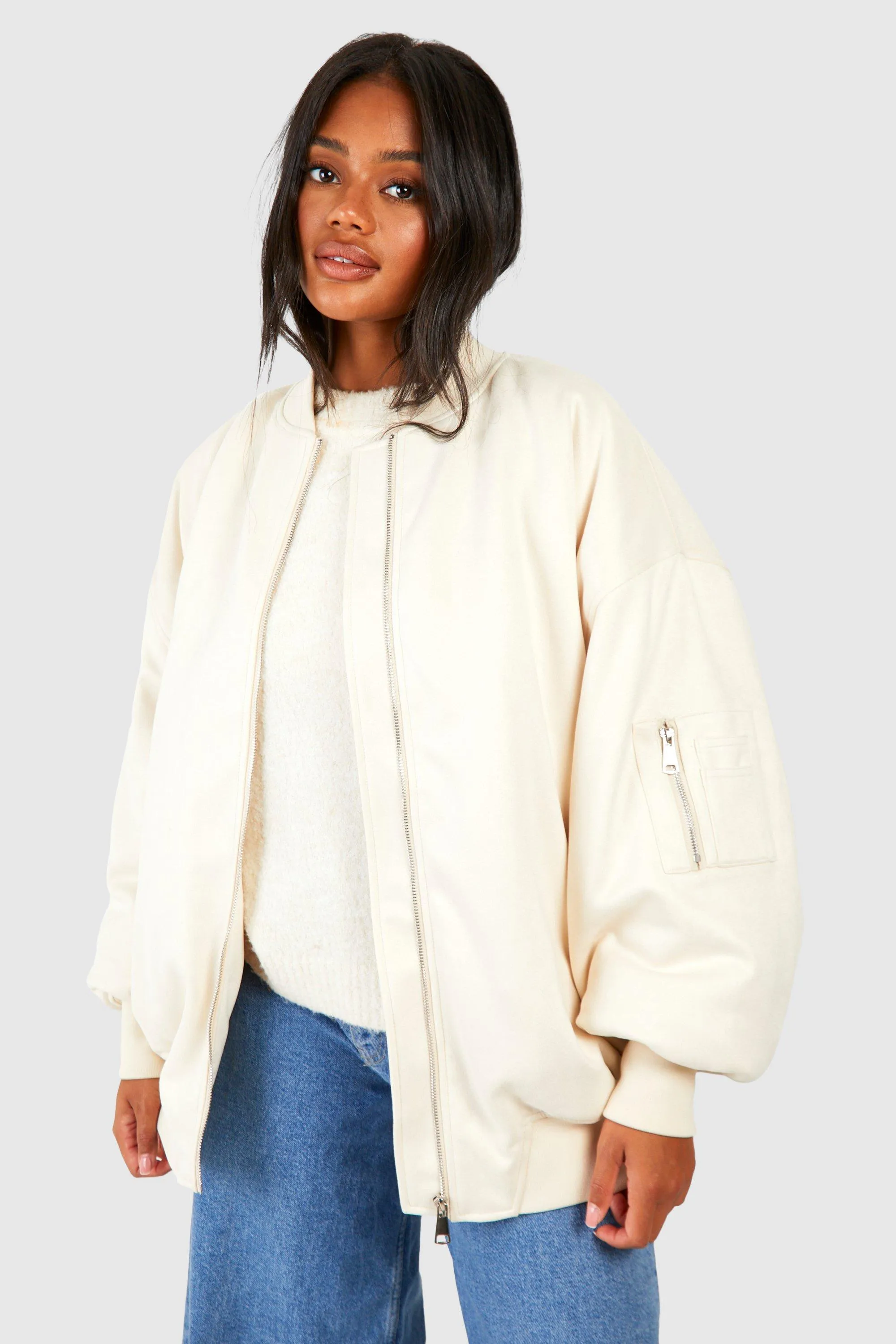 Bomber oversize en faux daim