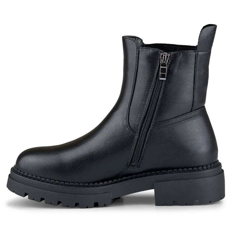 Bottes de travail femme Dany en éco-cuir noir le noir