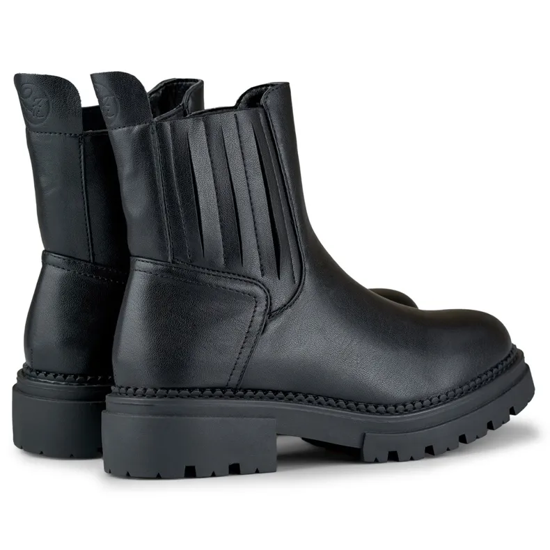 Bottes de travail femme Dany en éco-cuir noir le noir