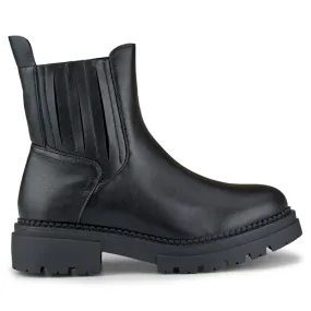 Bottes de travail femme Dany en éco-cuir noir le noir