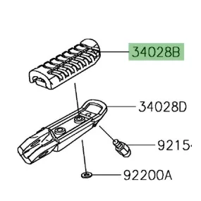 Caoutchouc repose-pieds Kawasaki 340280349 | Moto Shop 35