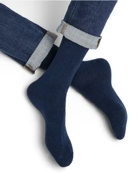 Chaussettes Cachemire Laine Unies Marine - Bleuforêt