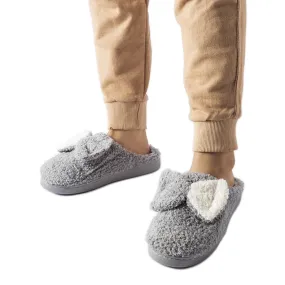 Chaussons chauds gris avec noeud Delfio