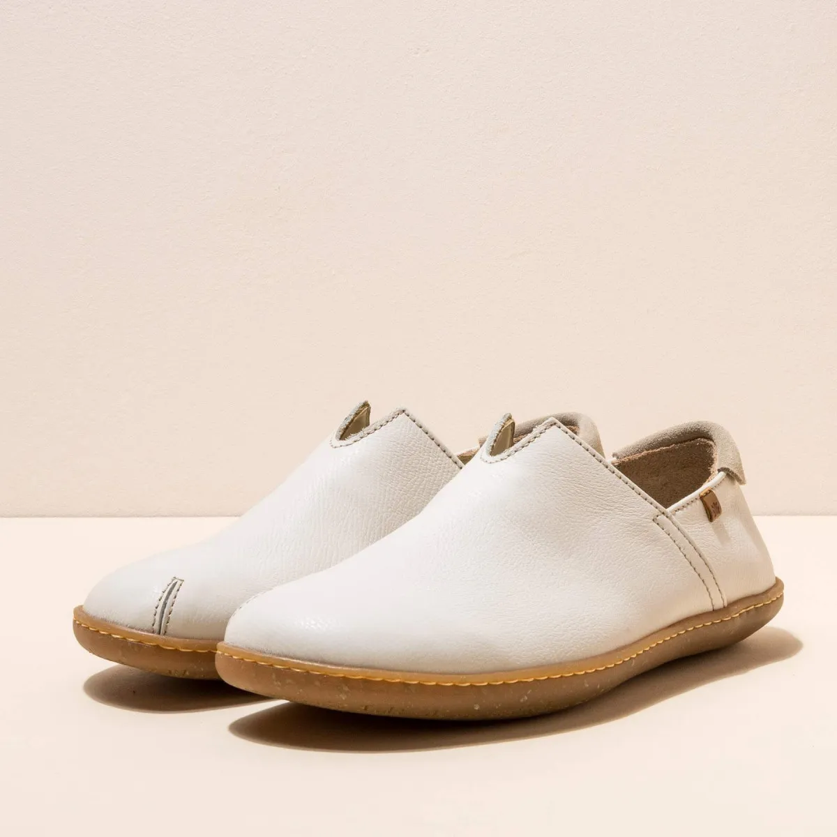 Chaussures confort en cuir naturel et semelles recyclées - Blanc