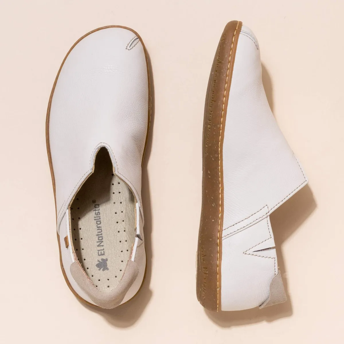 Chaussures confort en cuir naturel et semelles recyclées - Blanc