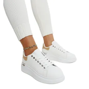 Chaussures de sport blanches avec insert Meriana doré