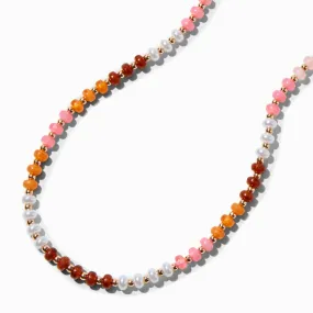 Collier perlé tons chauds couleur dorée