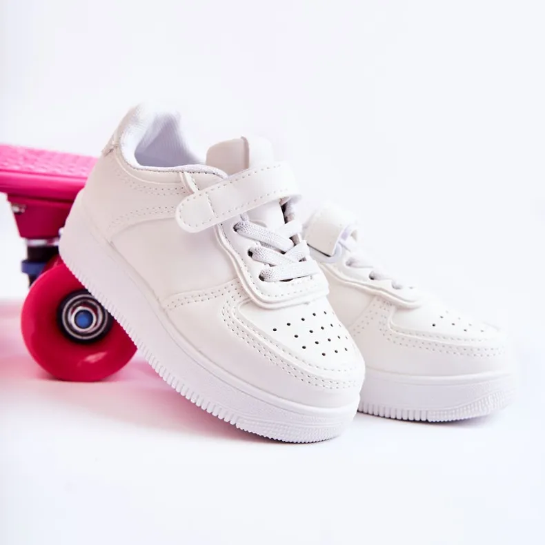 FR1 Chaussures Sport Enfant Avec Velcro Blanc Elike blanche