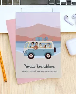 Impression sur toile Famille en voiture personnalisé