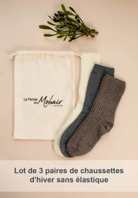 Lot de 3 chaussettes hiver sans élastique