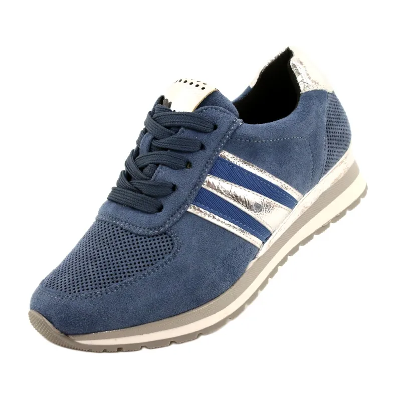 M.Daszyński Chaussures Sport Femme Bleu MR2169 argent