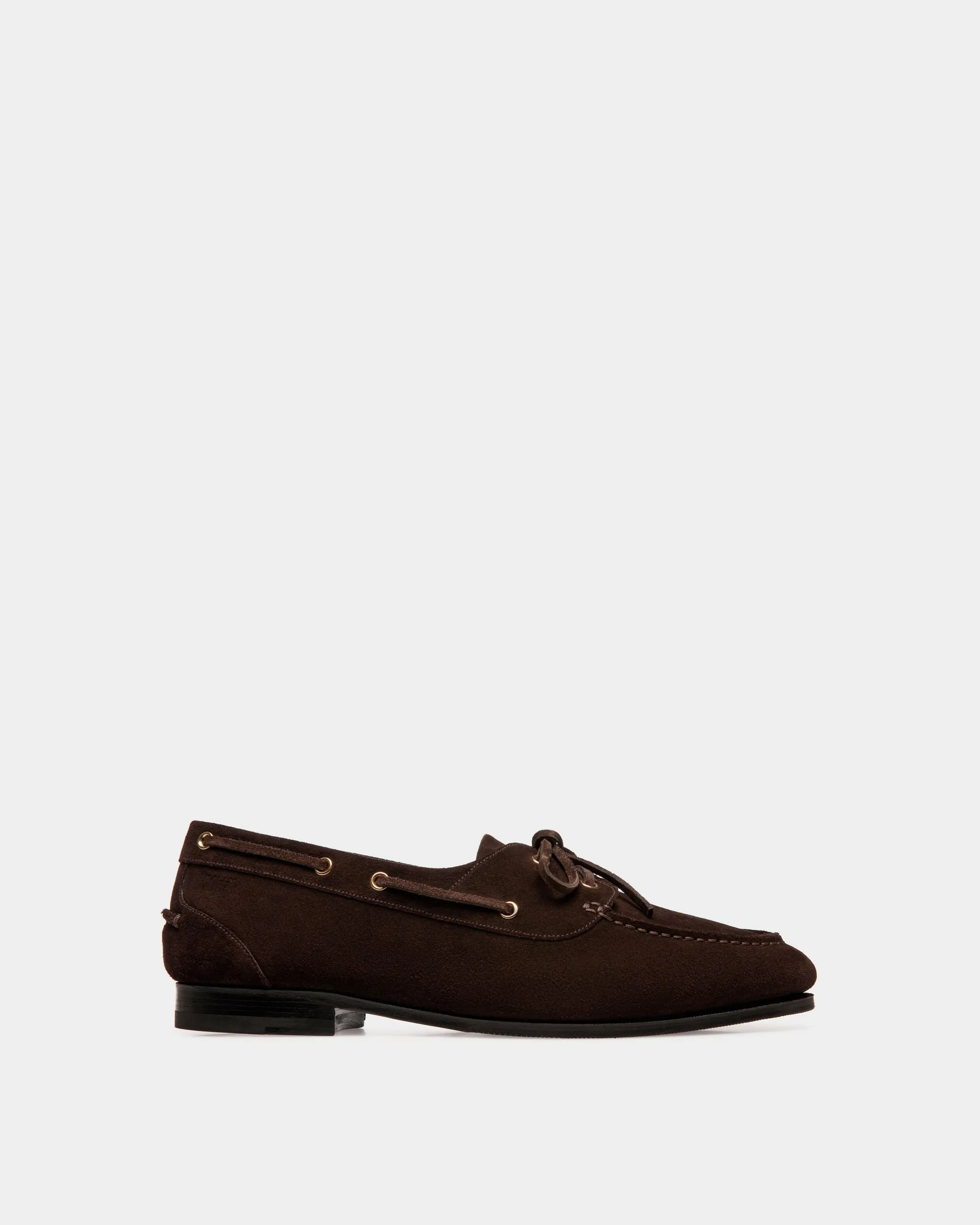 Mocassin Plume En Daim Marron Foncé