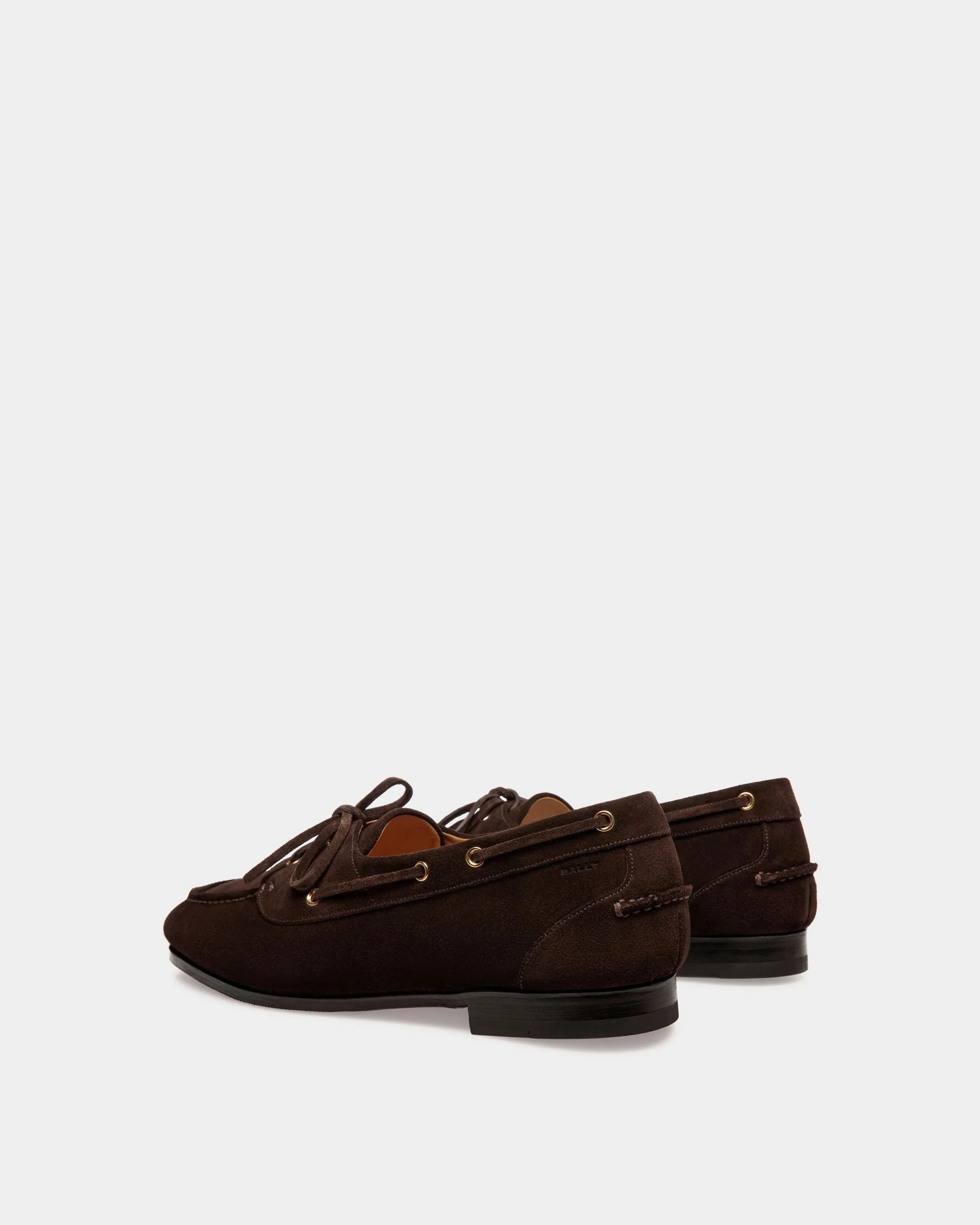 Mocassin Plume En Daim Marron Foncé