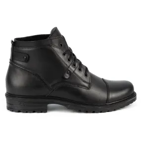 Olivier Bottes en cuir pour hommes Military Mpb noir le noir