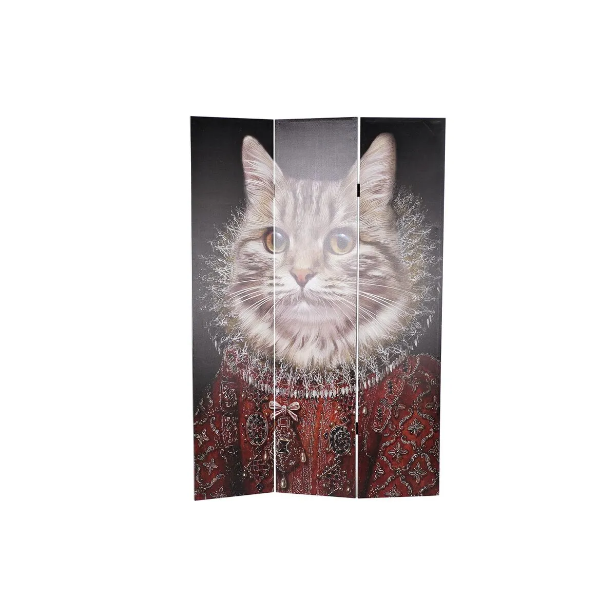 Paravent Toile et Bois Motif Chat