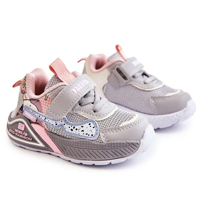 PJ2 Chaussures Sport Léger Enfant Gris Snoopy rose