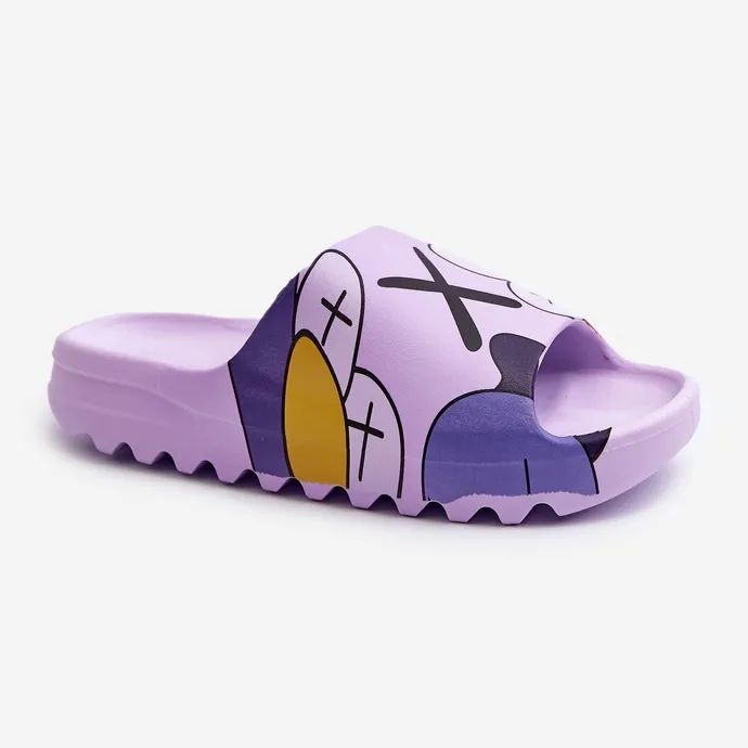 Tongs en caoutchouc à imprimé monstres violets