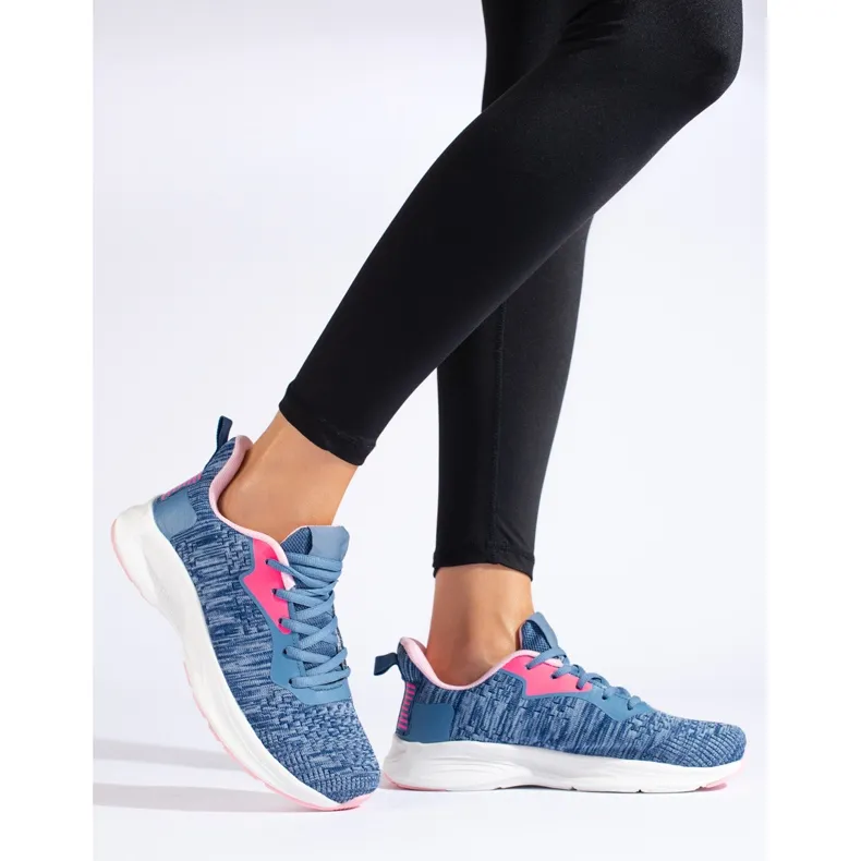 TRENDI Chaussures de sport nouées bleu