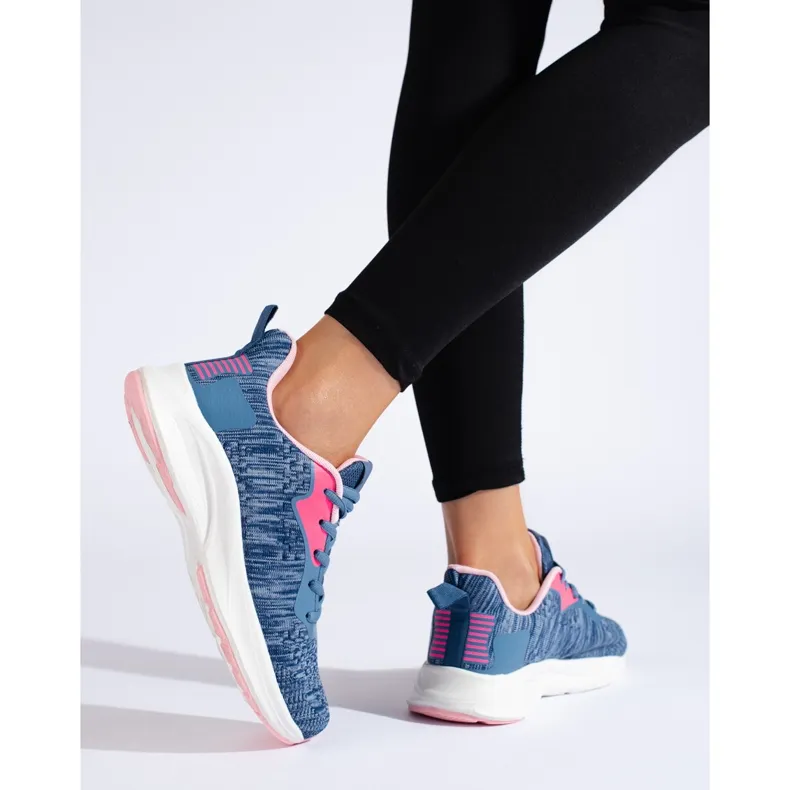 TRENDI Chaussures de sport nouées bleu